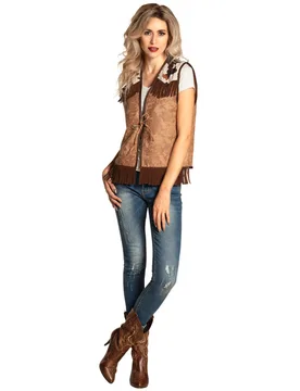 Wilde Cowgirl-Weste für Damen braun-beigefarben - female - BOLAND BV - FashionsVida