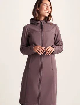Women's 'Marina' Long Water Resistant Softshell Jacket in Dark Mauve Size: 14 - Dark Mauve - Size: 14 - TOG24 - FashionsVida