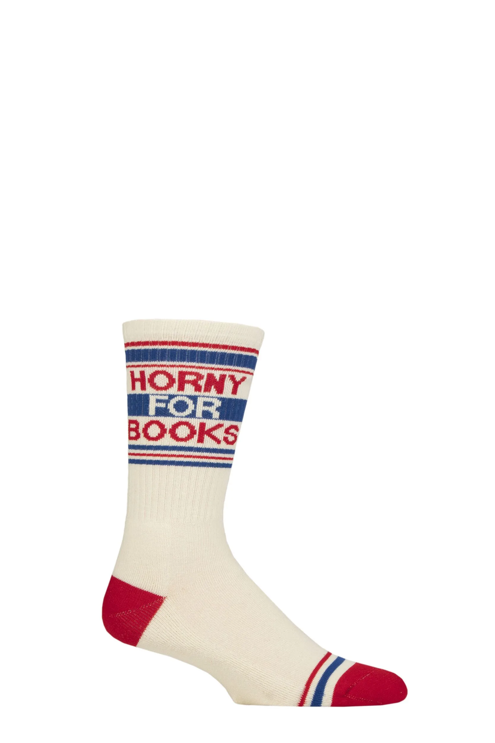 Pair Horny for Books Cotton Socks Multi One Size - White - Size: One Size - Gumball Poodle - FashionsVida