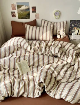Juego de ropa de cama de 3 piezas de poliéster con estampado minimalista vintage, ropa de cama para dormitorio, juego de ropa de cama decorativa para - Shein - FashionsVida