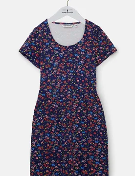 Women's Lydia Dress Cotton Stretch Scoop Neck Casual Dress with Pockets Size: 14 - Multicolor - Size: 14 - Lighthouse Clothing - FashionsVida