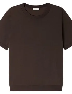Camiseta de manga corta de hombre de punto cuello redondo - sandro - FashionsVida