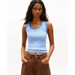 Top de mujer slim fit de rayas en canalé