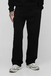 Herren Hohe Basic Jogginghose Mit Geradem Bein Black Größe Small