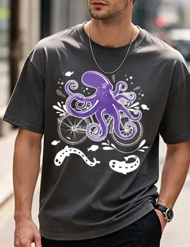 Cool Octopus Riding A Bike Shirt Funny Biking Lover Tank Top Kraken Tentacles Crop Tee Sea Monster T Shirts Bike Bicycle Gift P - Aliexpress - FashionsVida