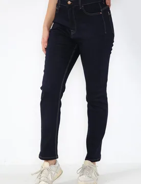 Womens Ladies Magic Shaping High Waisted Straight Leg Jeans In Indigo Blue Cotton - Size 22 Regular - MYT - FashionsVida