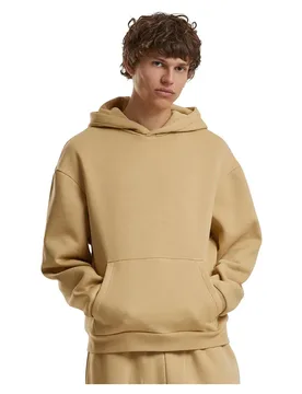 Felpa Con Cappuccio Fluffy Union Beige M - Build Your Brand - FashionsVida