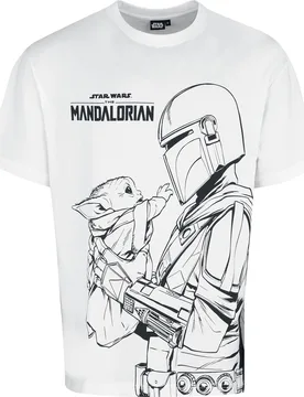 Oversize T-Shirt - The Mandalorian - I Protect You - M bis XXL - für Männer - Größe XL - weiß - EMP exklusives Merchandise! - Männer - male - Star Wars - FashionsVida