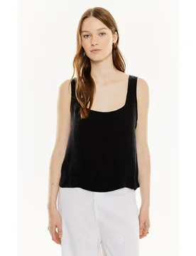Top de mujer con tirantes y tejido de cupro - System Action - FashionsVida
