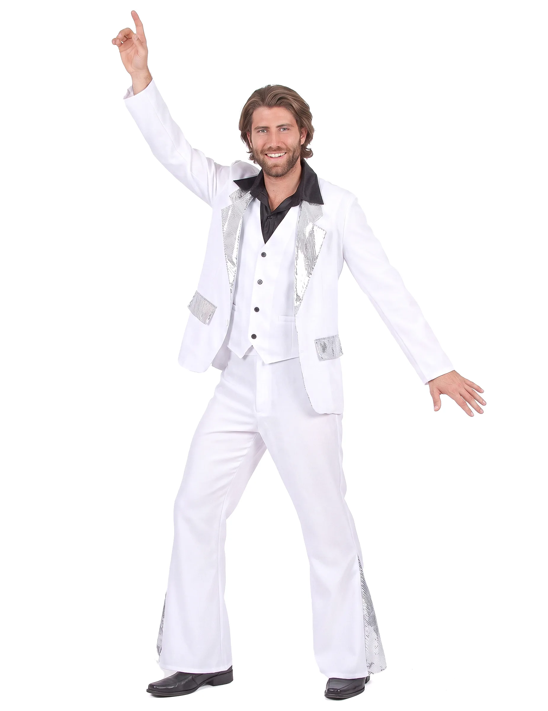 Er-Jahre Disco Kostüm weiss-silber - KARNEVAL-MEGASTORE - FashionsVida