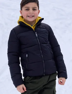 Voltage Kids Water-resistant Padded Jacket - Black - Mountain Warehouse - FashionsVida