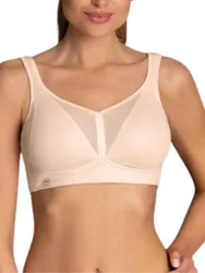 Womens Active Air Control Deltapad Sports Bra - Beige Polyamide - Size 30d