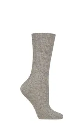 Women's 1 Pair Cashmere Slouchy Top Socks Grey One Size - Grey - Size: One Size