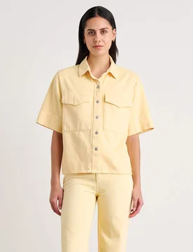 Cotton Rich Denim Shirt Yellow female - JAG - FashionsVida