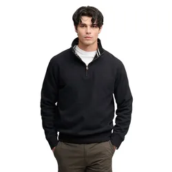 Felpa Con Mezza Zip Essential Serif Logo Black S