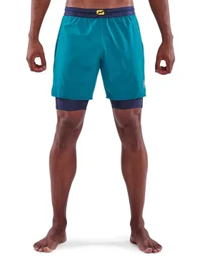 Pantaloni Corti Series-3 Navy Cyan S - Skins - FashionsVida