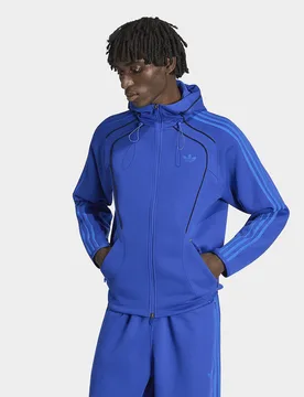 Mens Felpa Con Cappuccio Con Linee Di Taglio Spacer Teamgeist 26 - Blu, blu blu Uomo taglia XS - Adidas - FashionsVida