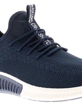 Mens Trainers Rideout Navy Textile - Size Uk 12 - Crosshatch - FashionsVida