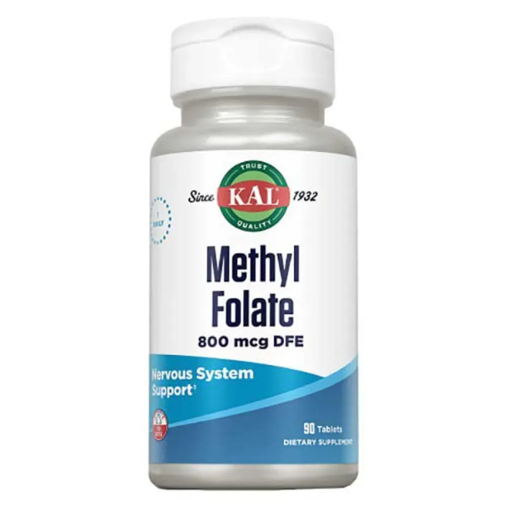 Comprimés Methyl Folate 800mcg Vitamins 90 Unités - KAL - FashionsVida
