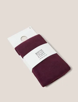 Denier Cotton Rich Opaque Tights Purple female - White stuff - FashionsVida