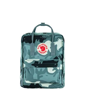 Fjallraven Cotton Blend Camo Zip Around Backpack Blue Mix Unisex - Fjällräven - FashionsVida