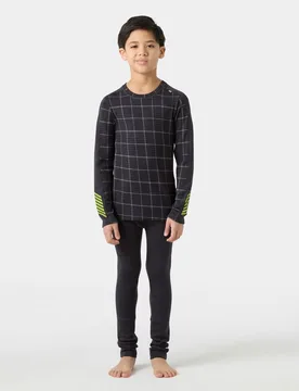 Junior's HH Graphic Lifa Merino Midweight Base Layer Set Grey 14 - Thunder Gre Grey - Unisex - Helly Hansen - FashionsVida