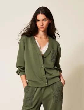 Cardigan en scuba avec crochet - TWINSET - FashionsVida