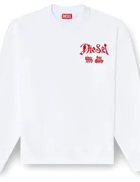 Sudadera de hombre de algodón con gráficos flocados - Diesel - FashionsVida