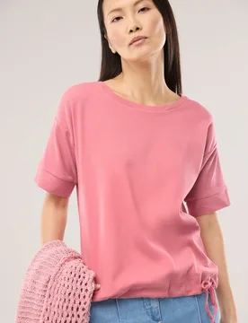 Blousonshirt in Rippenstruktur, noch offen: Größenlauf, Farbe Rosa, 46, Rippenstruktur modischer Blousonschnitt Damen - Walbusch - FashionsVida