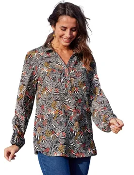 Women's Crepe Blouse in Black Size: 12-14 - Black - Size: 12-14 - Atlas For Women - FashionsVida