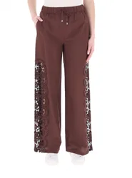 Pantalone con inserti MARRONE 44