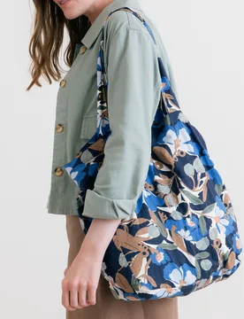 Ceres Print Shopping Bag - Navy - Lily & Me - FashionsVida