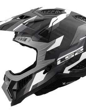 Casco Moto Cross Enduro MX703 X-FORCE PHANTOM Nero Grigi taglia 2X - LS2 - FashionsVida