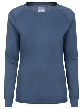 Talus' Womens Long Sleeve Top Quick Dry Round Neck Thermal Base Layer Dark Grey - Size 14 Uk - Mountain Warehouse - FashionsVida