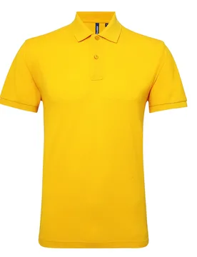 Mens Short Sleeve Performance Blend Polo Shirt (Sunflower) - Yellow - Size Large - Asquith & Fox - FashionsVida