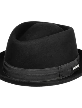 Classic Diamond Crown Wool Hat by - black - Size: L (58-59 cm) - Stetson - FashionsVida