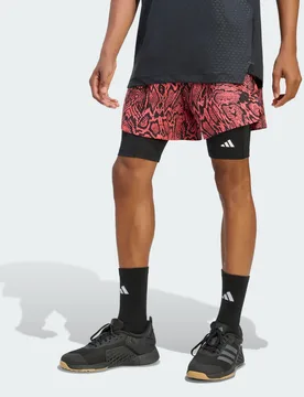 SHORT D4T PrimelLift AOP M 18 CM Pure Turbo / Black - Adidas - FashionsVida