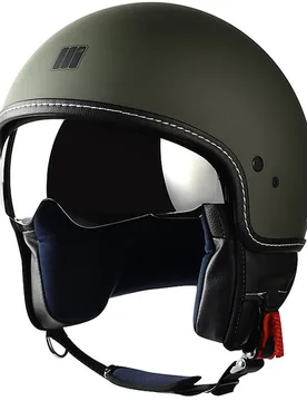 Casco moto Jet Beetle Verde Military Opaco Con Visi taglia XS - MOTOCUBO - FashionsVida