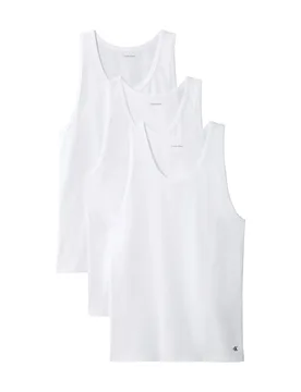 Pack Cotton Rich Sleeveless Vests White male - Calvin Klein - FashionsVida