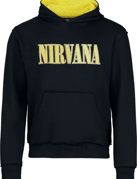 Kapuzenpullover - Logo - S bis 4XL - für Männer - Größe 4XL - schwarz/gelb - EMP exklusives Merchandise! - Männer - male - Nirvana - FashionsVida