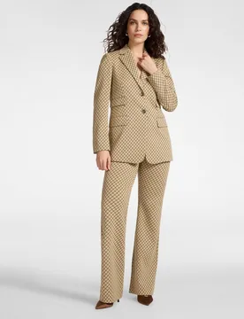 Pantalones de mujer en jacquard elástico ajuste ceñido con banda elástica en la cintura - Elena Miró - FashionsVida