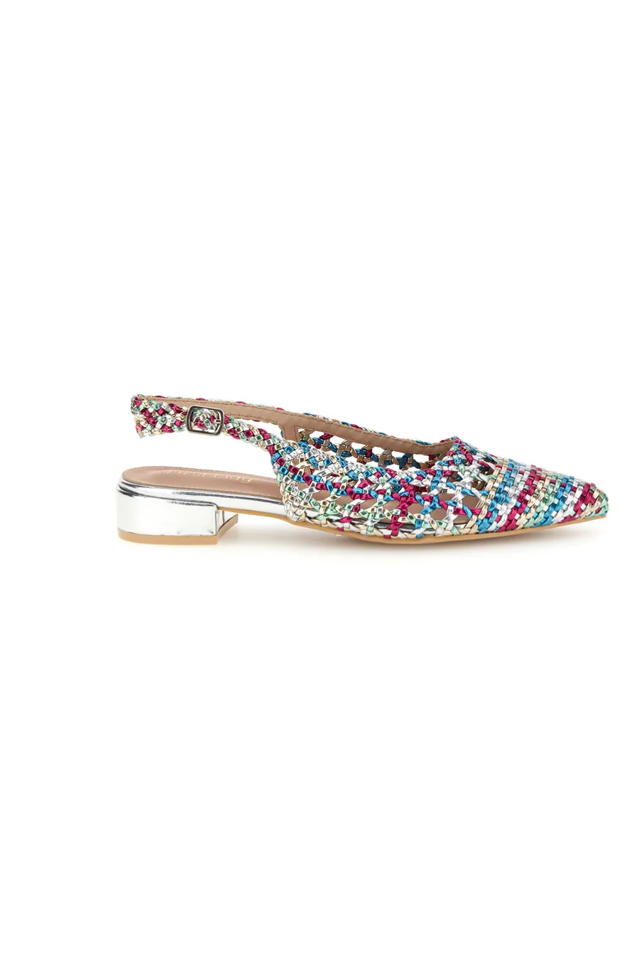 Ballerine slingback multicolor intrecciate P661 38 - FIRST LADY - FashionsVida