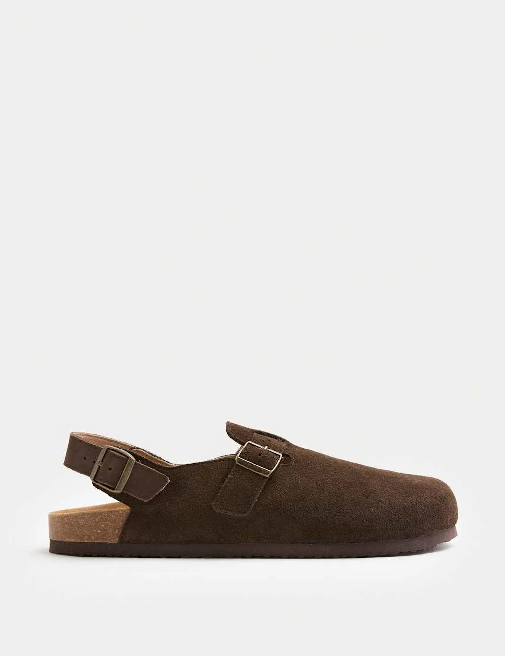 Suede Backstrap Mules Brown male - M&S - FashionsVida