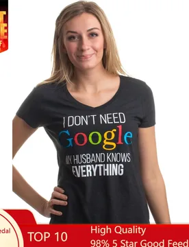 My Husband Knows Everything | Wife Women's V-Neck T-Shirt - Aliexpress - FashionsVida