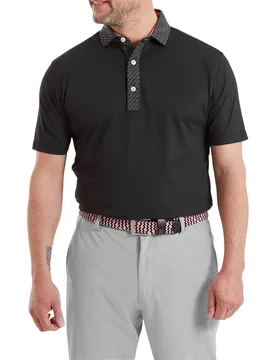 Polo Star Geo Trim Pique, schwarz l - FootJoy - FashionsVida