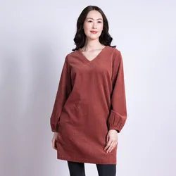 Gathered Cuff Tunic Dress - Rose
