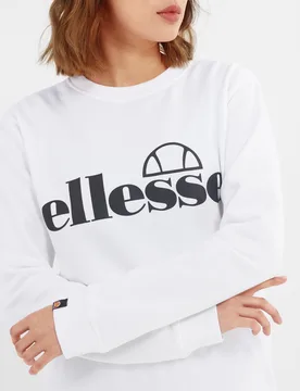 Womens Katana Sweatshirt - White Polycotton - Size 14 Uk - Ellesse - FashionsVida