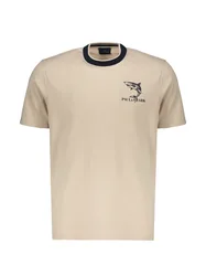 T-shirt con stampa petto uomo beige