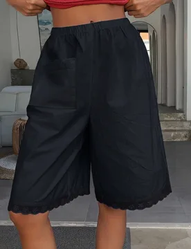 Shorts de pijama de mujer de unicolor con cintura elástica M - Shein - FashionsVida