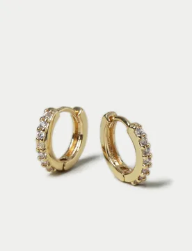Ct Gold Plated Mini Hoop Earrings Gold female - Marksandspencer.com - FashionsVida